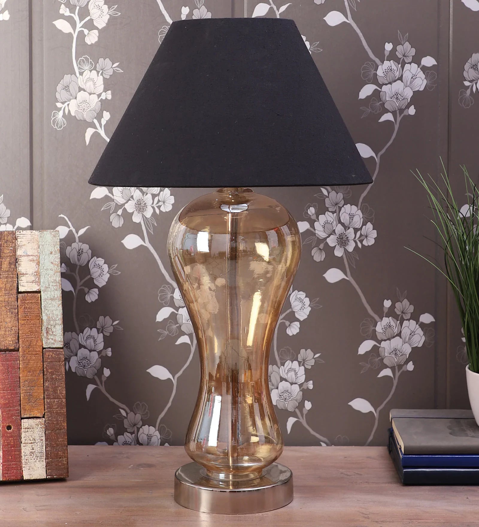 Delicate Black Fabric Shade Table Lamp