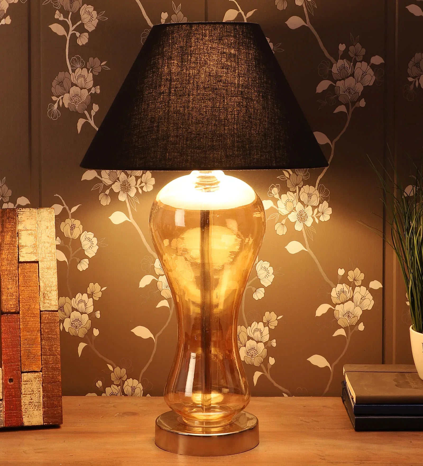 Delicate Black Fabric Shade Table Lamp