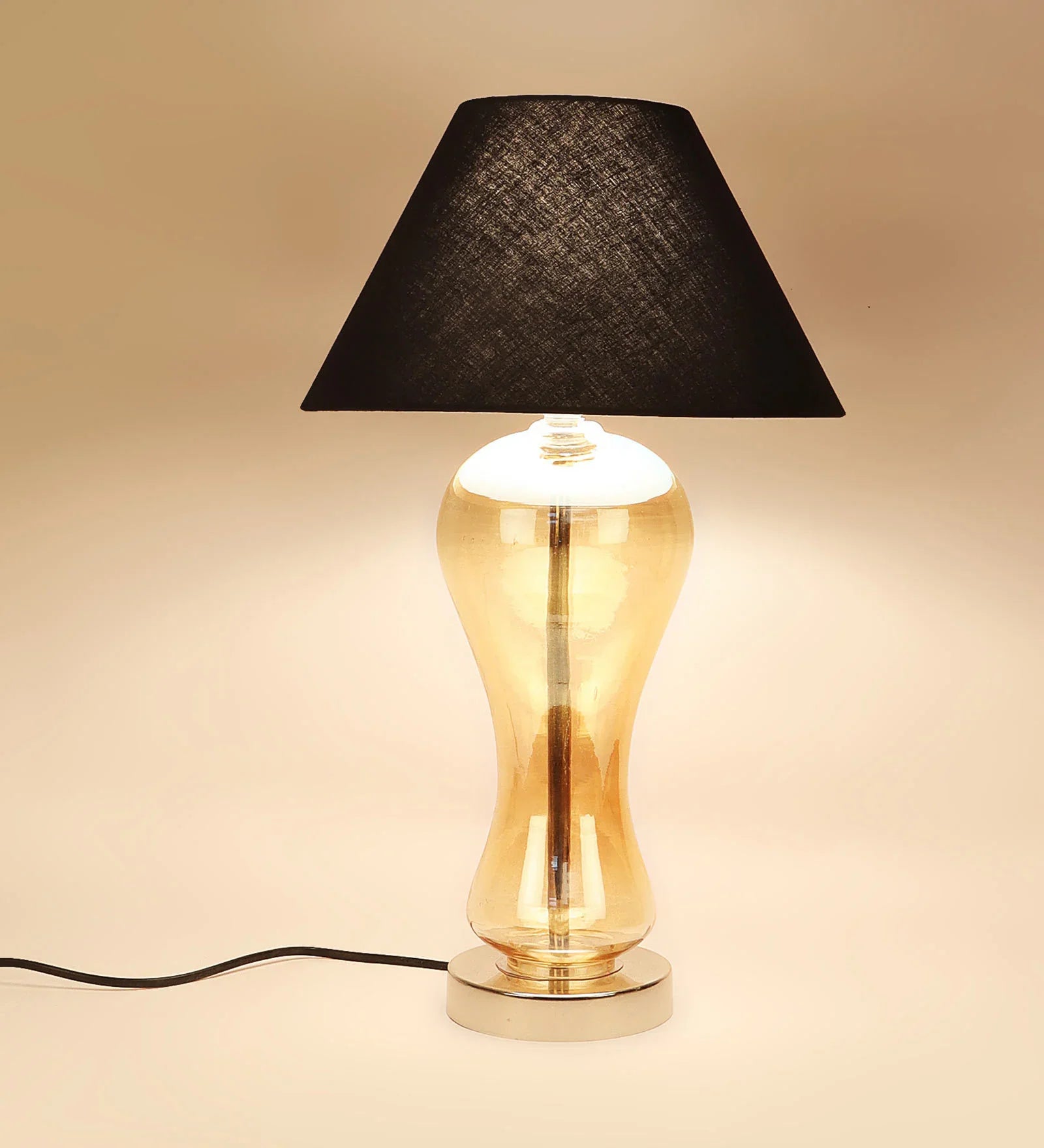 Delicate Black Fabric Shade Table Lamp