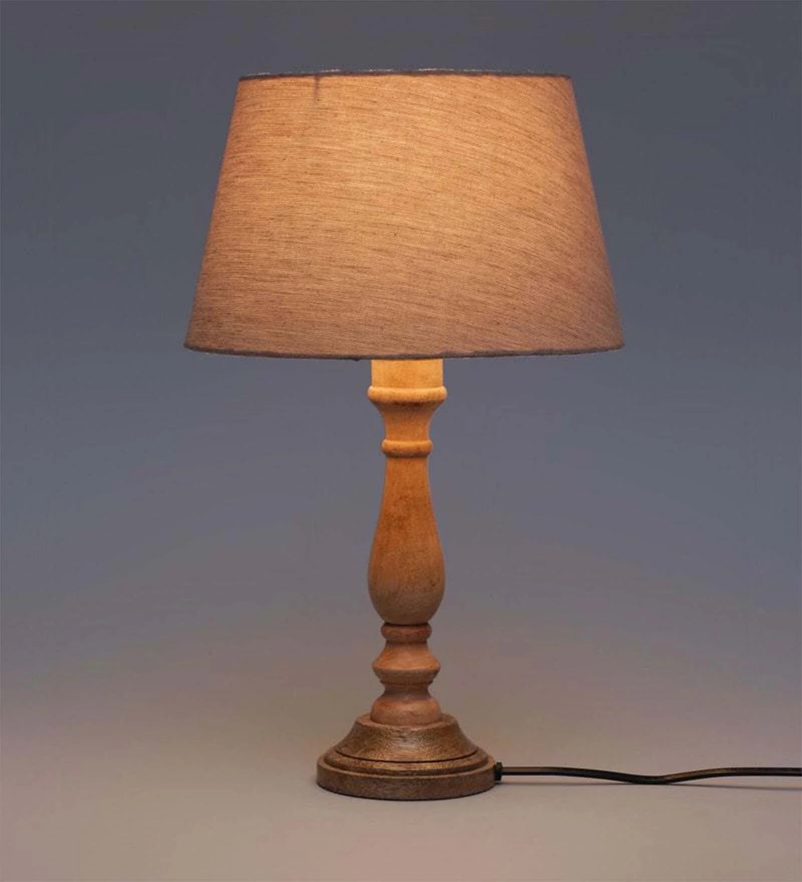 White Iron & Cloth Shade Table Lamp