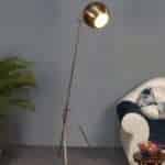 Brass Iron Shade Tripod Floor Lamp