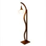 Designer Floor Lamp With Wood Base, For Living Room, Bedroom