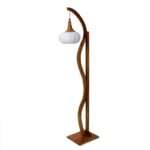 Designer Floor Lamp With Wood Base, For Living Room, Bedroom