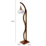 Designer Floor Lamp With Wood Base, For Living Room, Bedroom