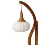 Designer Floor Lamp With Wood Base, For Living Room, Bedroom