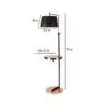 Midwest Black Cloth Shade Shelf Floor Lamp