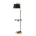 Midwest Black Cloth Shade Shelf Floor Lamp