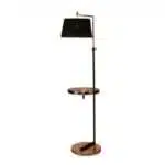 Midwest Black Cloth Shade Shelf Floor Lamp