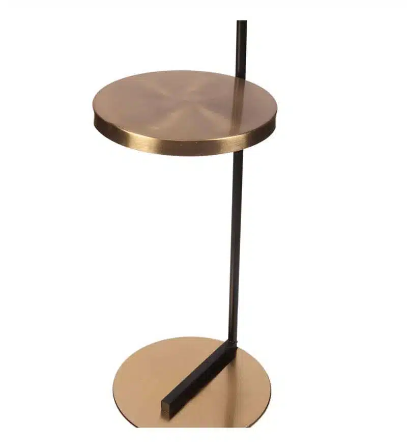 Midwest Black Cloth Shade Shelf Floor Lamp