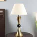 White Flex Iron & Cloth Shade Table Lamp